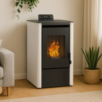 Poêle à granulés étanche Anita 7.6 kW Blanc Sannover + Kit d'installation Complet – Image 3