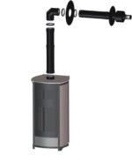 Kit Ventouse Universel Ø 80/125 Complet (Sortie Façade) Poêle à Granulés Raccordement Au Dessus