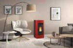 Poêle à granulés EXTRAFLAME Klaudia bordeaux 8 KW – Image 2