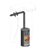 Kit ventouse pour poêle à pellet sortie supérieure Finition Noir PGI 80 /130 Poujoulat