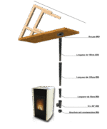 Pack raccordement noir Ø80 mm pour conduit existant au plafond – Image 3