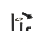 Kit ventouse pour poêle à pellet sortie supérieure Finition Noir PGI 80 /130 Poujoulat – Image 2