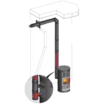 Kit conduit horizontal intérieur Finition Noir PGI 80 /130 Poujoulat – Image 3