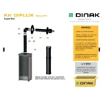 Kit Ventouse Universel Complet (Sortie Façade) Poêle à Granulés Raccordement Au Dessus Ø80/125 NOIR - Dinak – Image 3