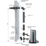 Kit de raccordement TEN 478580 façade Bioten 80/125 noir 10 pièces – Image 3