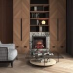 BALDERIA cheminée électrique Calida 26" | Cheminée mural avec flammes 3D, chauffage 2000W, éclairage LED | Télécommande, minuteur, thermostat