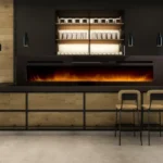 Chemin'Arte Cheminée électrique encastrable Élysée 5XL 180 cm, Effet flamme LED