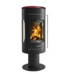 Poêle à bois JUSTUS Meva noir / rouge 5.5 kW