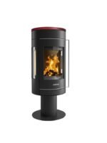 Poêle à bois JUSTUS Meva noir / rouge 5.5 kW