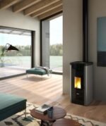 Poêle à granulés FREEPOINT steel 9 biflux titanium gris 8.5 kW – Image 2