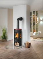 Poêle à bois JUSTUS Mino trios 2.0 noir / rouge 5.5 kW