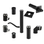 Kit conduit horizontal intérieur Finition Noir PGI 80 /130 Poujoulat – Image 4