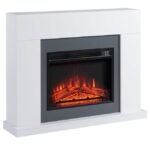 Cheminée électrique grande taille 2000 W aspect bois blanc – Image 5