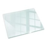 Plaque de verre pour protéger le sol de la cheminée, support de cheminée, design moderne | Transparent | Rectangle | 80x60