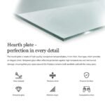 Plaque de verre pour protéger le sol de la cheminée, support de cheminée, design moderne | Transparent | Rectangle | 80x60 – Image 2