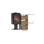 Poêle à bois ETNA Domino avec pied et range bûches 3 étages - 8.5 Kw – Image 3