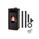 Pack poêle à granulés hydro Baracuda Commo + Kit de raccordement sortie arrière 15 Kw