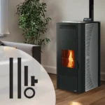 Pack poêle à granulés hydro ETNA Rondinara + Kit de raccordement sortie arrière 19 Kw – Image 2