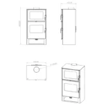 Poêle à bois avec four ETNA Carrio Inox - 9 Kw – Image 6