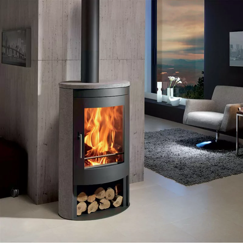 poele-a-bois-etanche-oval-3-stones-1.webp Poêle à bois étanche Panadero Oval 3 Stones - 8.7 Kw – Image 1