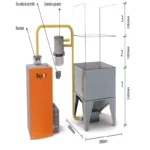 Silo / Réserve à granulés pour chargement pneumatique 450Kg