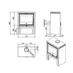 Poêle à bois Deville Haut Leman C077BQ.06 8 KW acier noir – Image 3