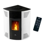 Poêle à granulés d'angle étanche Sannover Iseos 12.2 kW Blanc