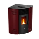 Poêle à granulés d'angle étanche Sannover Iseos 12.2 kW Bordeaux – Image 3