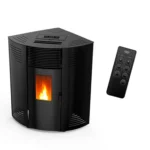 Poêle à granulés d'angle étanche Sannover Iseos 12.2 kW Noir