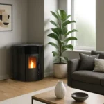 Poêle à granulés d'angle étanche Sannover Iseos 12.2 kW Noir – Image 3