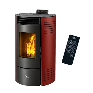 Poêle à granulés étanche Sannover Azora 11.6 KW Bordeaux