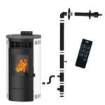 Poêle à granulés étanche Sannover Flavia 9.5 kW Blanc + Kit d'installation Complet