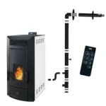 Poêle à granulés hydraulique Etanche Sannover Kleona 22.7 kW Blanc + Kit d'installation