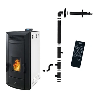 Poêle à granulés hydraulique Etanche Sannover Kleona 22.7 kW Blanc + Kit d'installation