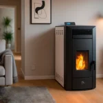 Poêle à granulés hydraulique Etanche Sannover Kleona 22.7 kW Blanc + Kit d'installation – Image 3