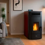 Poêle à granulés hydraulique Etanche Sannover Kleona 22.7 kW Bordeaux + Kit d'installation – Image 2