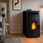 Poêle à granulés hydraulique Etanche Sannover Kleona 22.7 kW Noir – Image 3