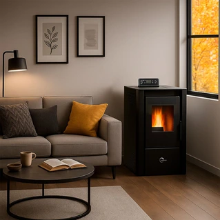 Poêle à granulés air Anita 9.4 kW Noir Sannover