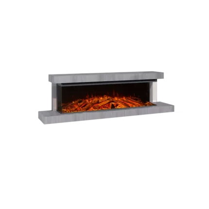 Cheminée électrique Lumen 1600 habillage Pierre