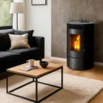 Poêle à granulés étanche Sannover Azora 11.6 kW Noir – Image 2