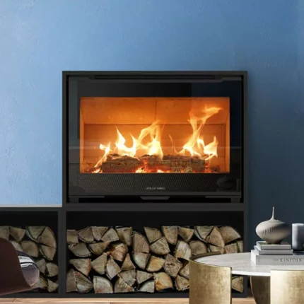 Poêle à bois Quadro+ steel Jolly Mec 68 + support 9.7 Kw