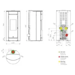 Poêle à granulés étanche Jolly Mec Botero 2 (sortie dessus) 11 KW Reconditionné – Image 5
