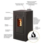 Pack Poêle à granules  Interstove Etanche GIOIA 9 kw + Kit Conduit Ventouse (sortie façade) – Image 2