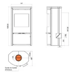 Poêle à bois Ravelli Calliope Stone 6.5 kW Sortie Fumée Supérieure – Image 2