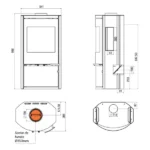 Poêle à bois Ravelli Calliope View 6.5 kW Sortie Fumée Supérieure – Image 2
