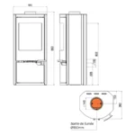Poêle à bois Ravelli Dafne 5.3 kW Sortie Fumée Supérieure – Image 2