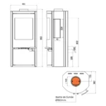 Poêle à bois Ravelli Dafne View 5.3 kW Sortie Fumée Supérieure – Image 2