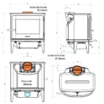 Poêle à bois Ravelli Efesto  7 kW Sortie Fumée Supérieure – Image 2