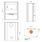 Poêle à bois Ravelli Minerva 8.5 kW Sortie Fumée Supérieure – Image 2