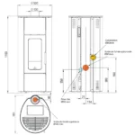 Poêle à granulés canalisable Ravelli Flexi 11 - 11 kW Sortie Fumée Supérieure – Image 2